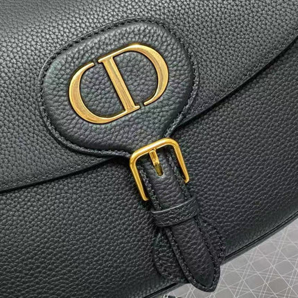 CD BOBBY EAST-WEST 27 BAG IN BLACK CALFSKIN GOLD HARDWARE