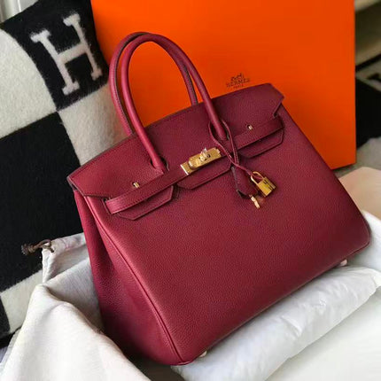 HM BIRKIN 35CM IN SCARLET RED CALFSKIN GOLD HARDWARE