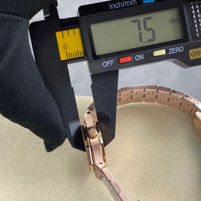 AUDEMARS PIGUET 26S ROYAL OAK MINI WATCH IN ROSE GOLD STAINLESS STEEL