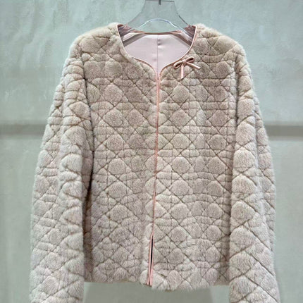 CHANEL 26S QUILTED JACKET IN BEIGE FUR