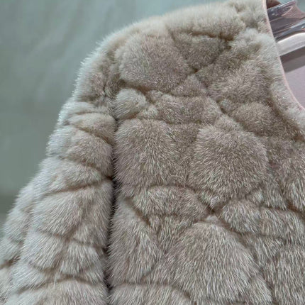 CHANEL 26S QUILTED JACKET IN BEIGE FUR