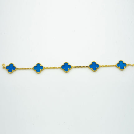 CLOVER AGATE GOLD BRACELET 5 MOTIFS