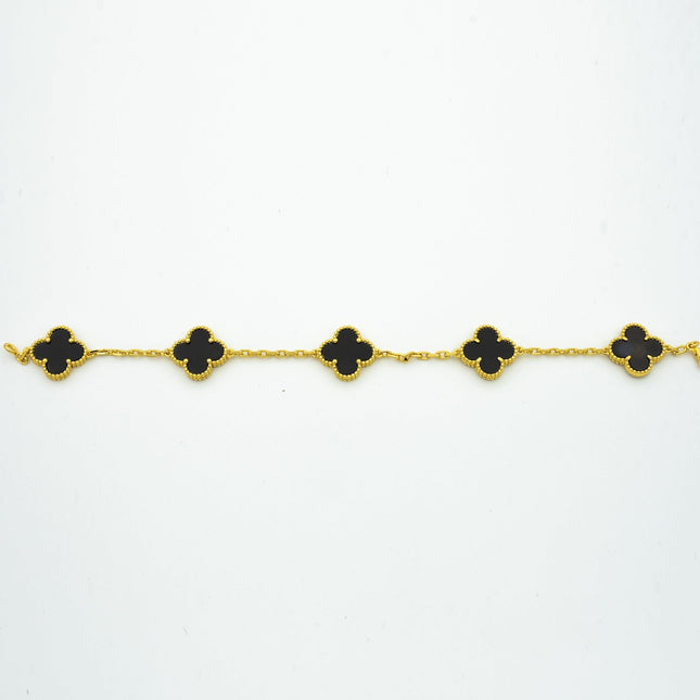 CLOVER BRACELET 5 MOTIFS ONYX