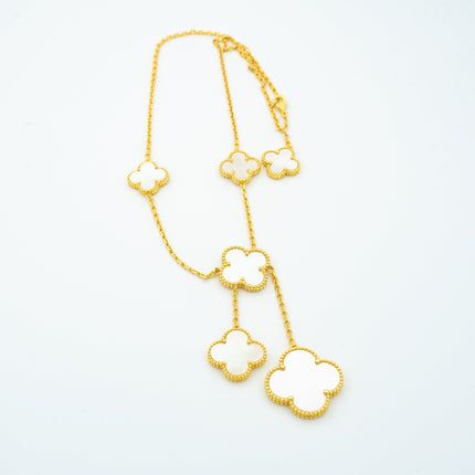 CLOVER PINK MOP NECKLACE 6 MOTIF