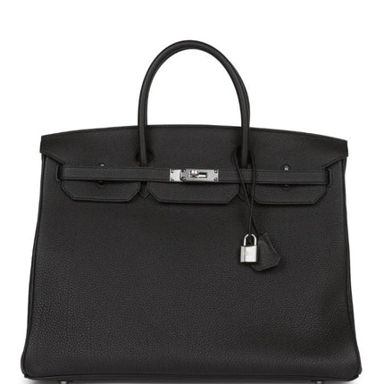 HM BIRKIN 40 IN BLACK TOGO PALLADIUM HARDWARE