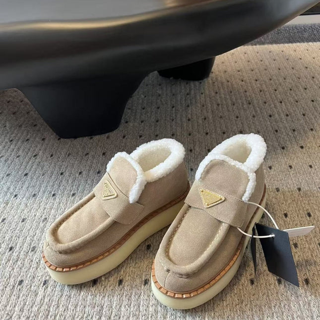 PRADA LOAFERS IN TAN BROWN SUEDE