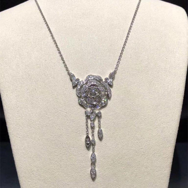 BOUTON DE NECKLACE SILVER DIAMOND
