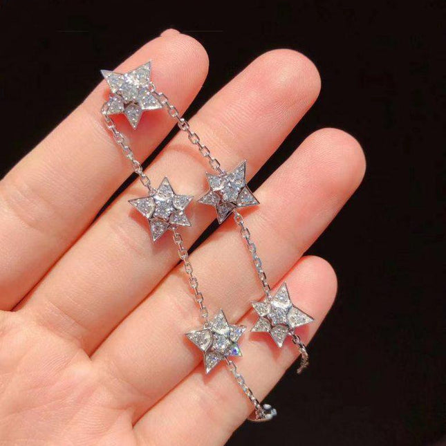 COMETE BRACELET SILVER DIAMOND 5 MOTIFS