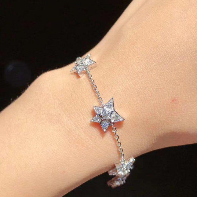 COMETE BRACELET SILVER DIAMOND 5 MOTIFS