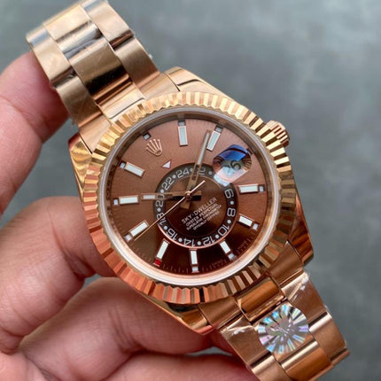 SKY-DWELLER 42 ROSE GOLD BROWN DIAL