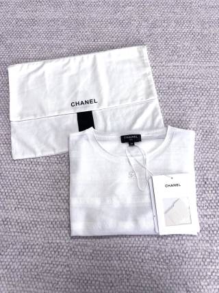 CC See-through Striped Short Sleeves T- shirt Cotton