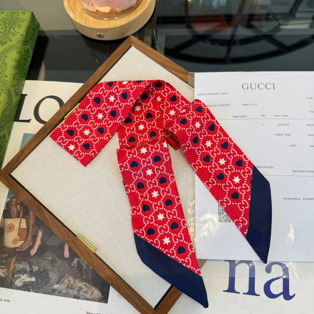 GUCCI 26S TWILLY SCARF 120 IN SILK 395854
