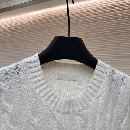 PRADA 26S CABLE-KNIT CREWNECK SWEATER 1091