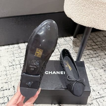 BALLET FLAT 25S IN BLACK TWEED