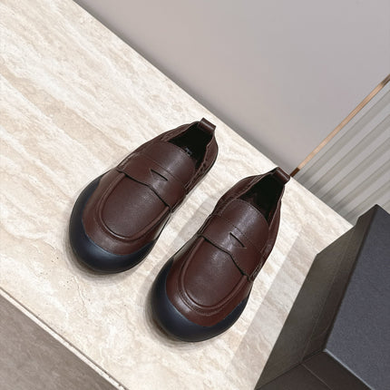 PRADA 26S SPEEDROCK LOAFERS 20MM IN DARK BROWN CALFSKIN