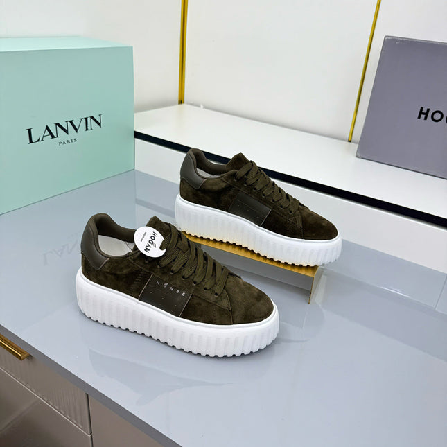 TOM FORD 26S SNEAKER HOGAN IN MOSS GREEN SUEDE