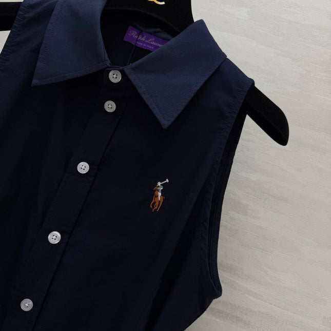 RALPH LAUREN 26S SLEEVELESS SHIRT DRESS 485