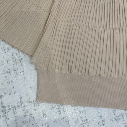 MIUMIU 26S PLEATED SHORT-SLEEVED SWEATER STYLE 1109