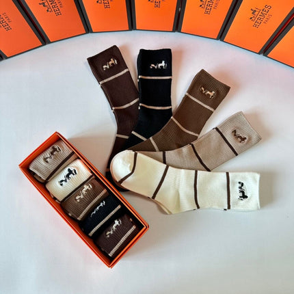 HERMES 26S CREW SOCKS 546763 (1 BOX)