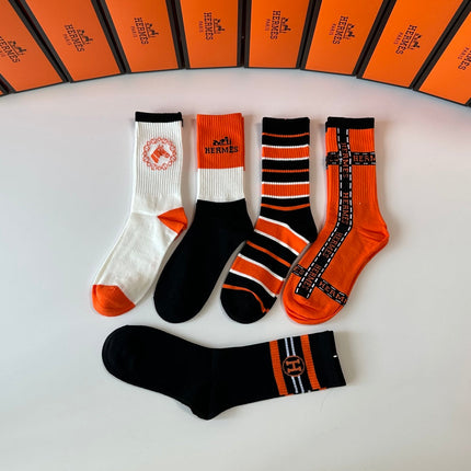 HERMES 26S CREW SOCKS 897514 (1 BOX)