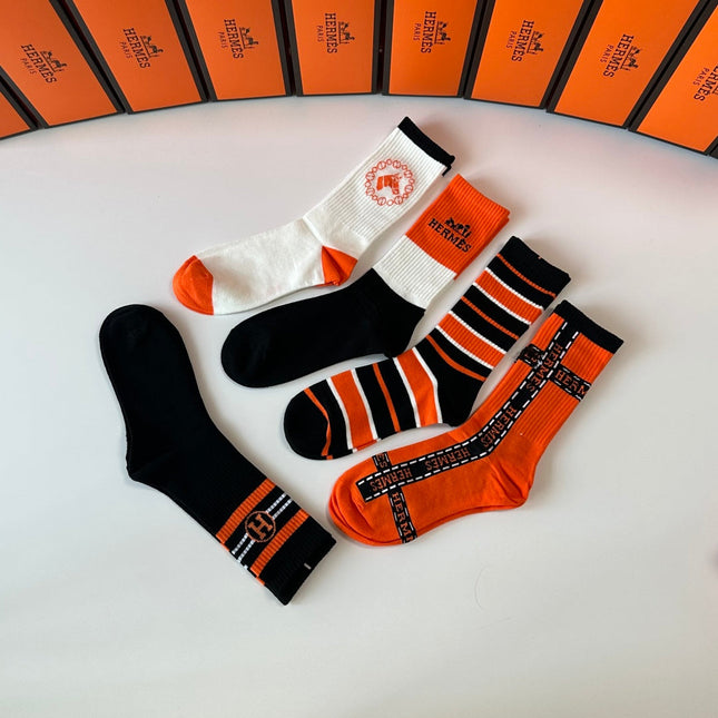 HERMES 26S CREW SOCKS 897514 (1 BOX)