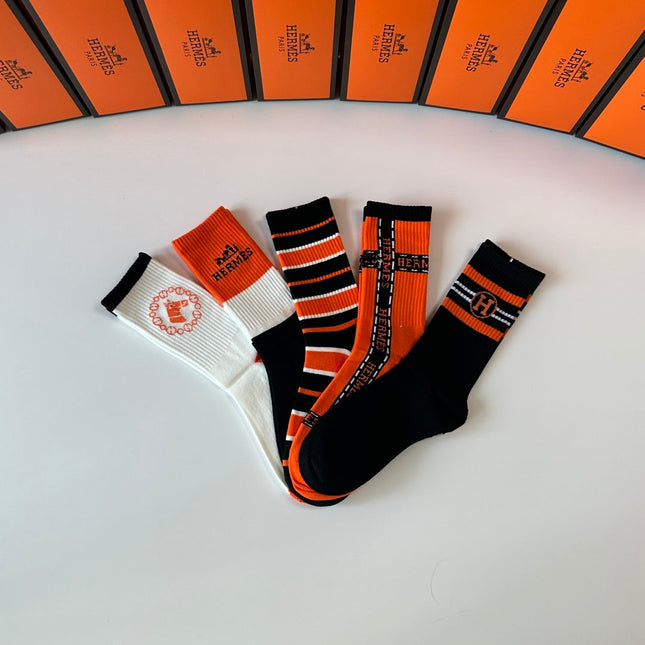 HERMES 26S CREW SOCKS 897514 (1 BOX)