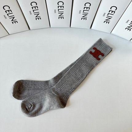 CELINE 26S CREW SOCKS IN GREY 170917 (1 BOX)