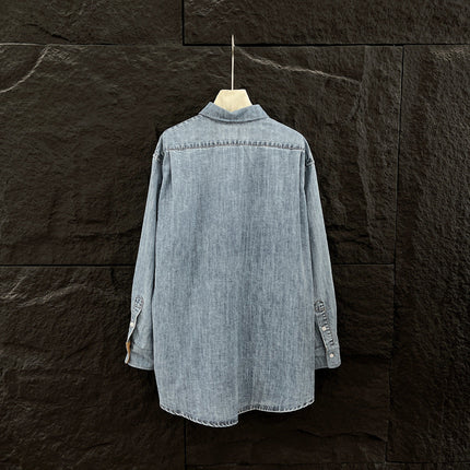MIU DENIM SHIRT JACKET BLUE 265831