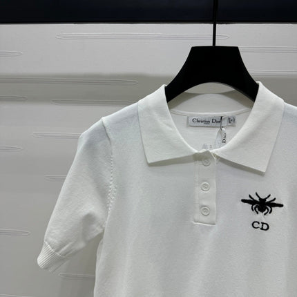 DIOR EMBROIDERED LOGO KNIT POLO SHIRT