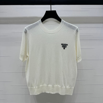 PRADA SHORT-SLEEVE EMBROIDERED LOGO T-SHIRT 269460