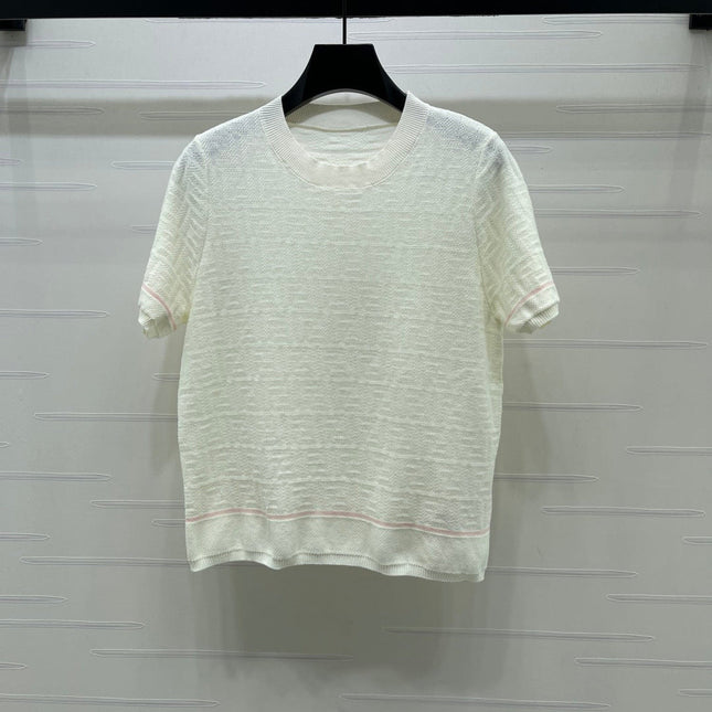 FENDI 26S SHORT-SLEEVE KNIT TOP 424