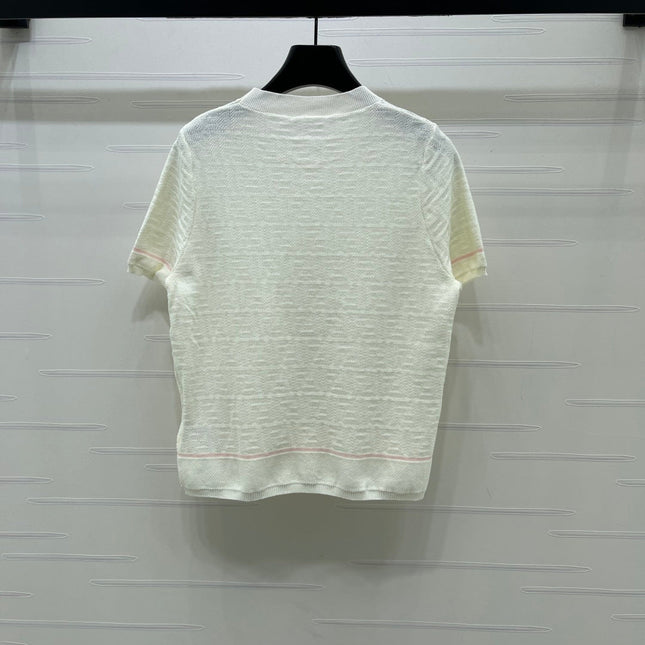 FENDI 26S SHORT-SLEEVE KNIT TOP 424