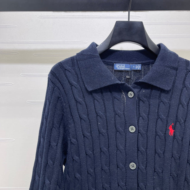 RALPH LAUREN 26S CABLE-KNIT POLO CARDIGAN 750