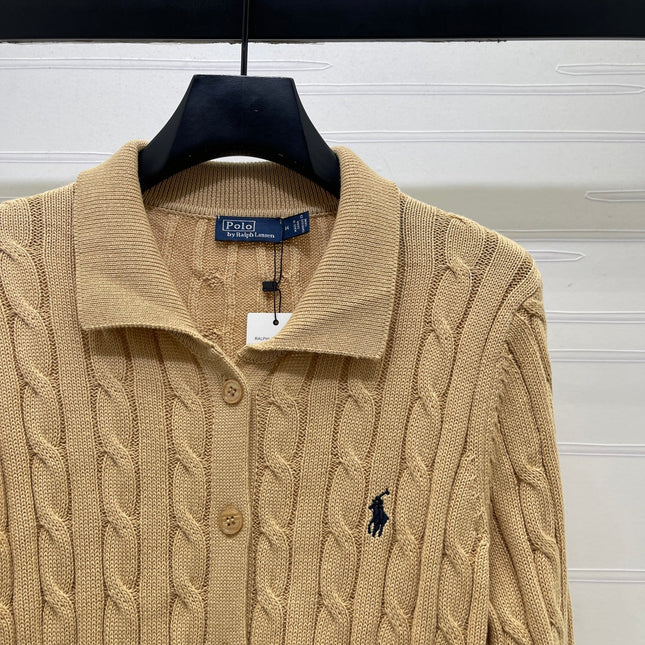 RALPH LAUREN 26S CABLE-KNIT POLO CARDIGAN 751