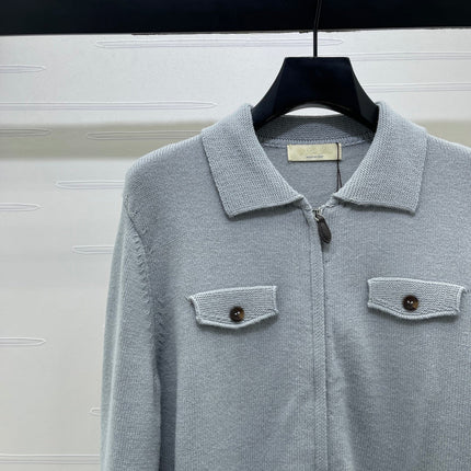 LORO PIANA 26S ZIP-UP KNIT JACKET 885