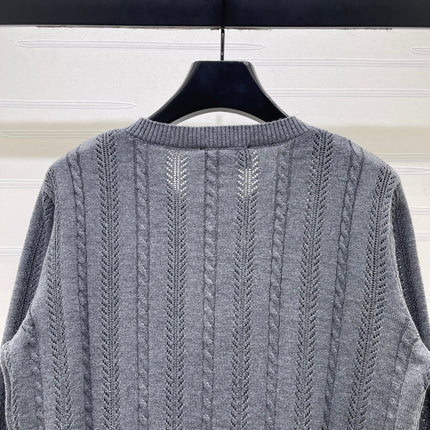 THOM 26S ROUND-NECK KNIT CARDIGAN 302
