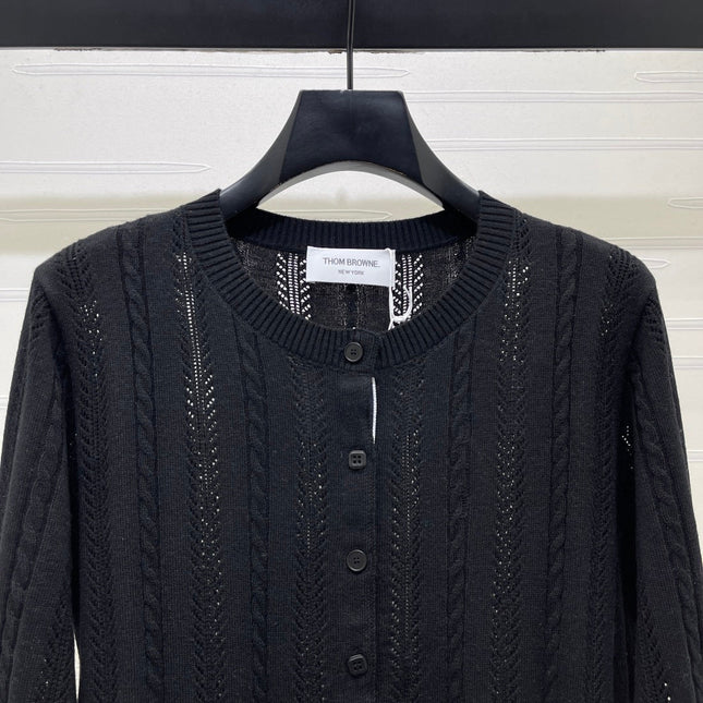 THOM 26S ROUND-NECK KNIT CARDIGAN 301