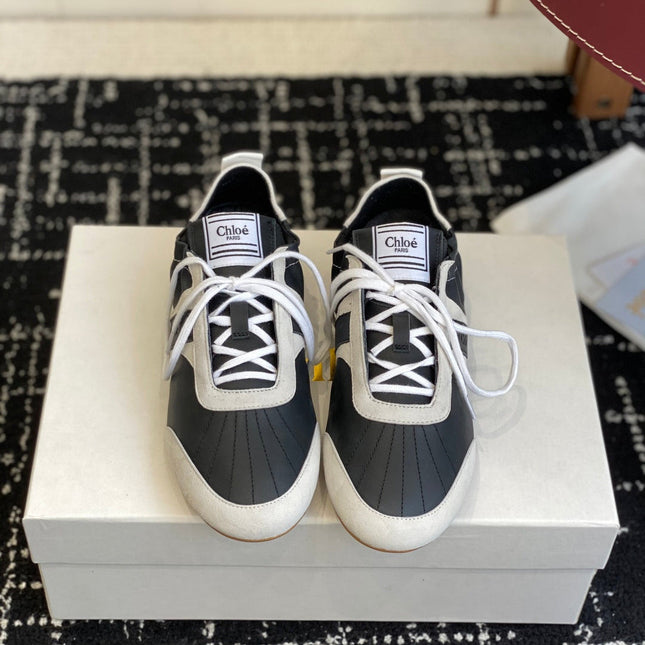 CHLOE 26S SNEAKERS IN BLACK FABRIC AND LEATHER