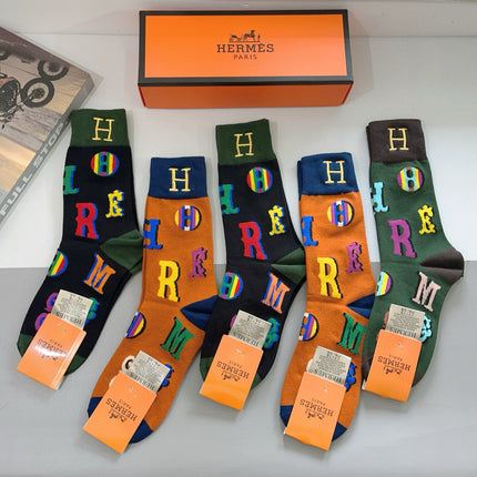 HERMES 26S CREW SOCKS 567935 (1 BOX)