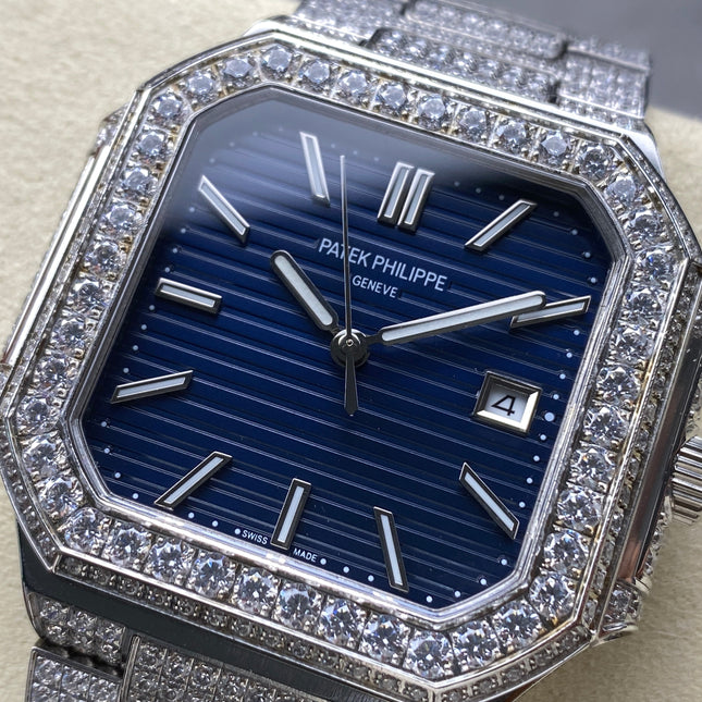 CUBITUS AUTOMATIC ALL STEEL ATTACHED DIAMOND NAVY BLUE DIAL
