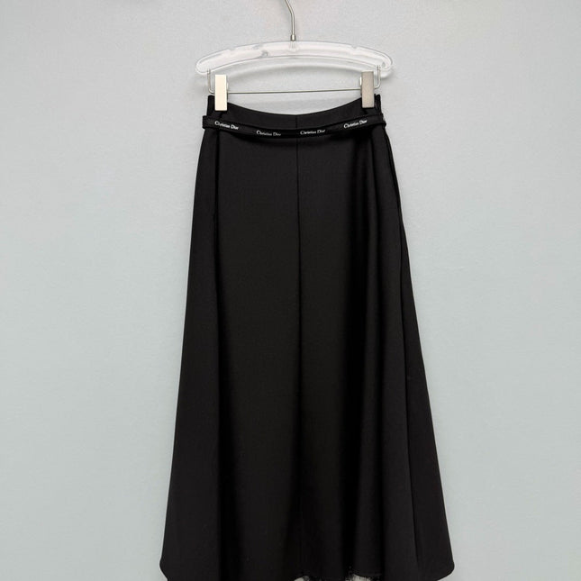 DIOR 26S LACE-TRIM MIDI SKIRT 1690