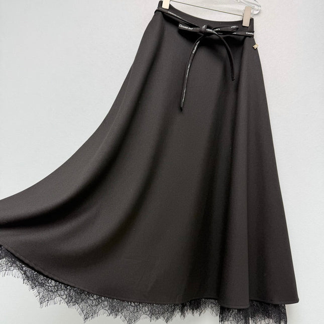 DIOR 26S LACE-TRIM MIDI SKIRT 1690