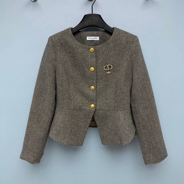 DIOR 26S TWEED COLLARLESS JACKET 1589