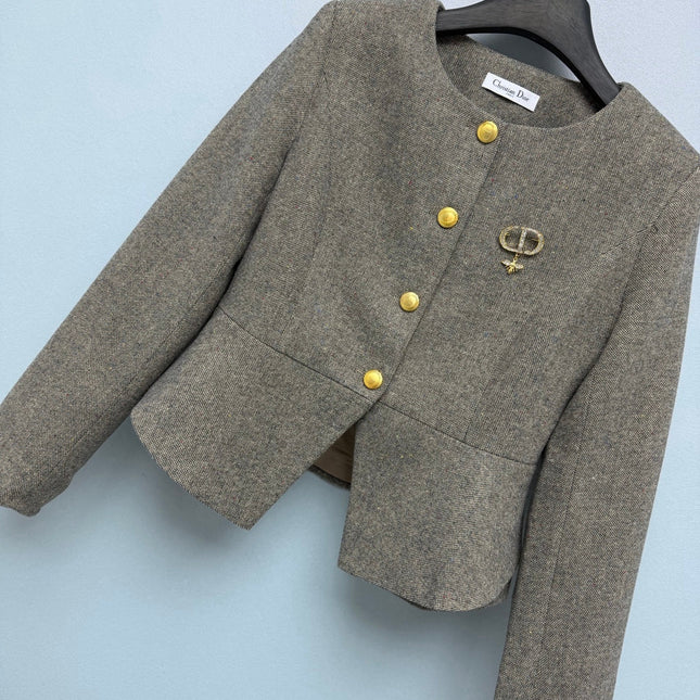 DIOR 26S TWEED COLLARLESS JACKET 1589