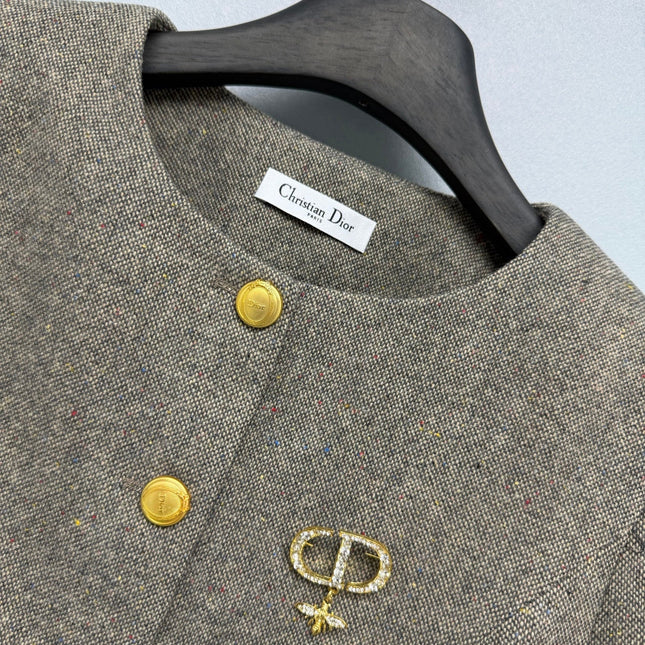 DIOR 26S TWEED COLLARLESS JACKET 1589