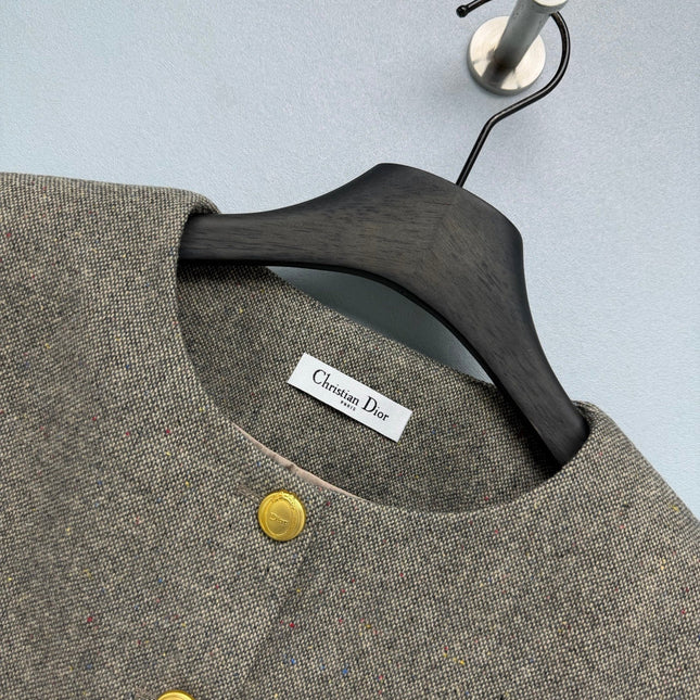 DIOR 26S TWEED COLLARLESS JACKET 1589
