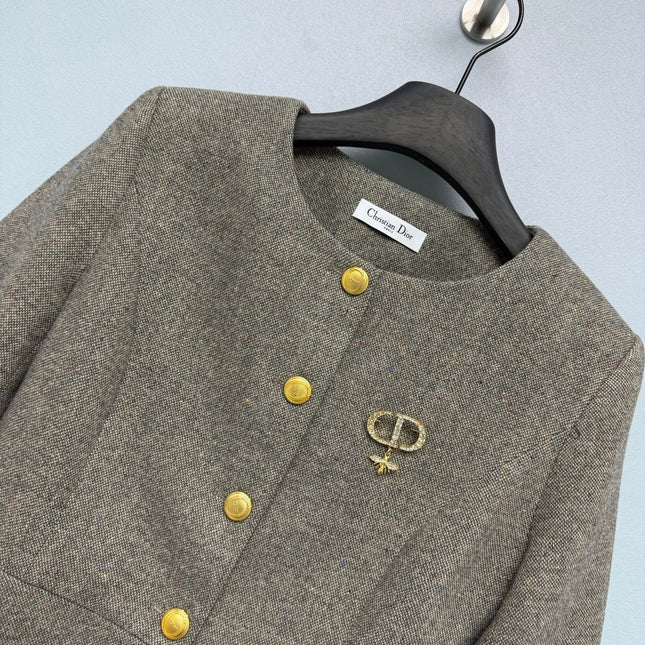 DIOR 26S TWEED COLLARLESS JACKET 1589