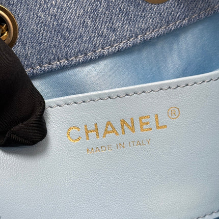 CHANEL 25S HOBO BAG 30 IN BLUE DENIM WITH GOLD HARDWARE