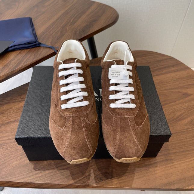 PRADA 25S SNEAKER IN BROWN SUEDE STYLE 12