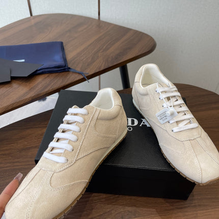 PRADA 25S SNEAKER IN LIGHT BEIGE SUEDE STYLE 11